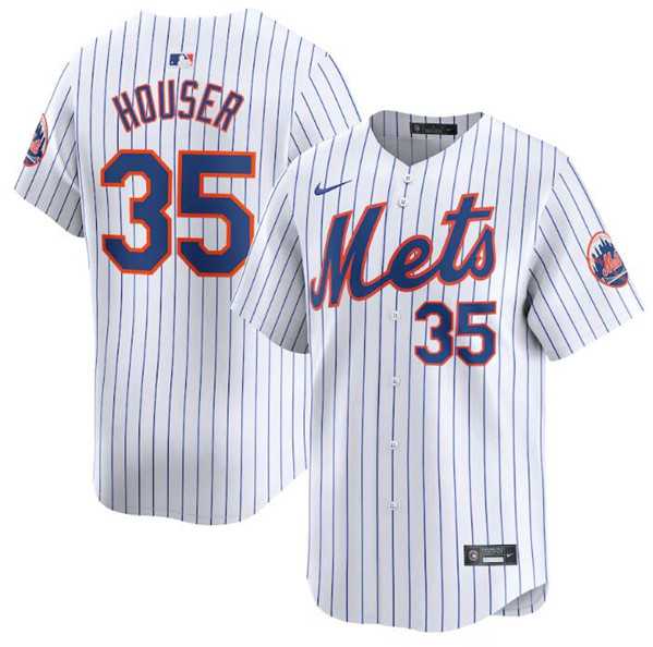 Men%27s New York Mets #35 Adrian Houser White 2024 Home Limited Stitched Baseball Jersey Dzhi->new york mets->MLB Jersey